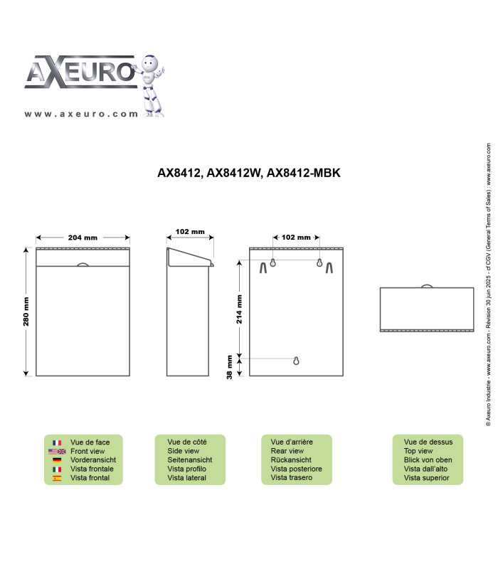 Recipiente para desechos íntimos