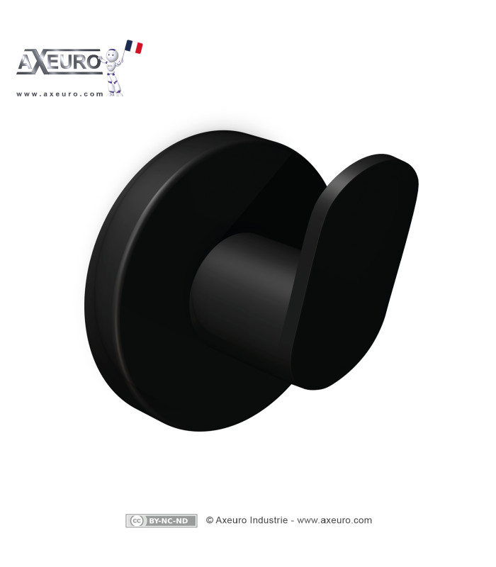 Percha redonda de acero inoxidable cepillado satinado 304 - Perchero con 1 solo gancho oblicuo