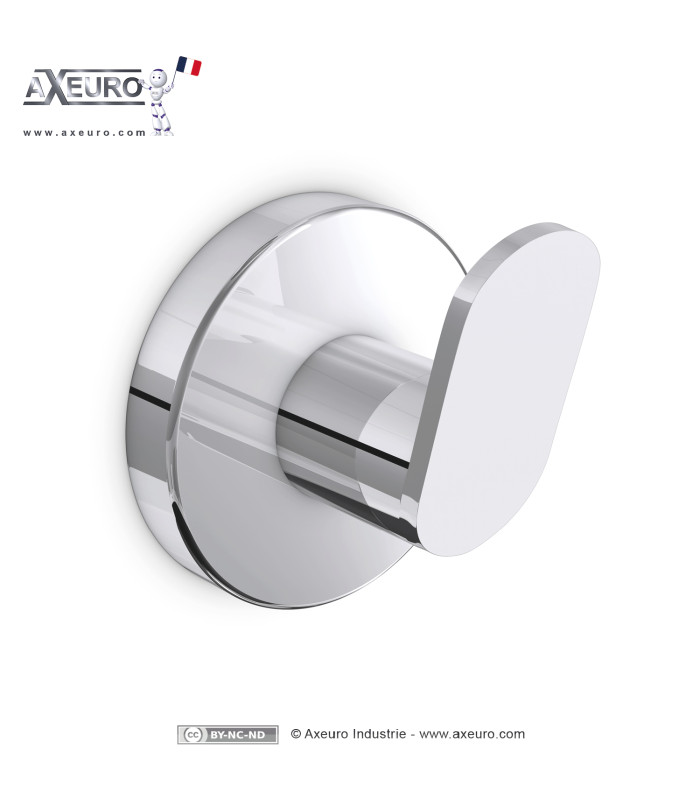 Percha redonda de acero inoxidable cepillado satinado 304 - Perchero con 1 solo gancho oblicuo