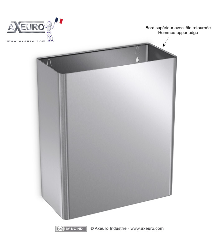 Cestino a muro in acciaio inox satinato (25 litri)