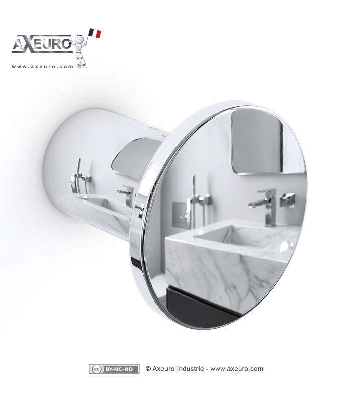 Round satin stainless steel coat hook - Diameter 40 mm